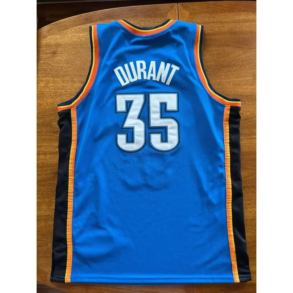07 Kevin Durant Oklahoma City Thunder Adidas Jersey Swingman Sewn Blue NBA XL 52